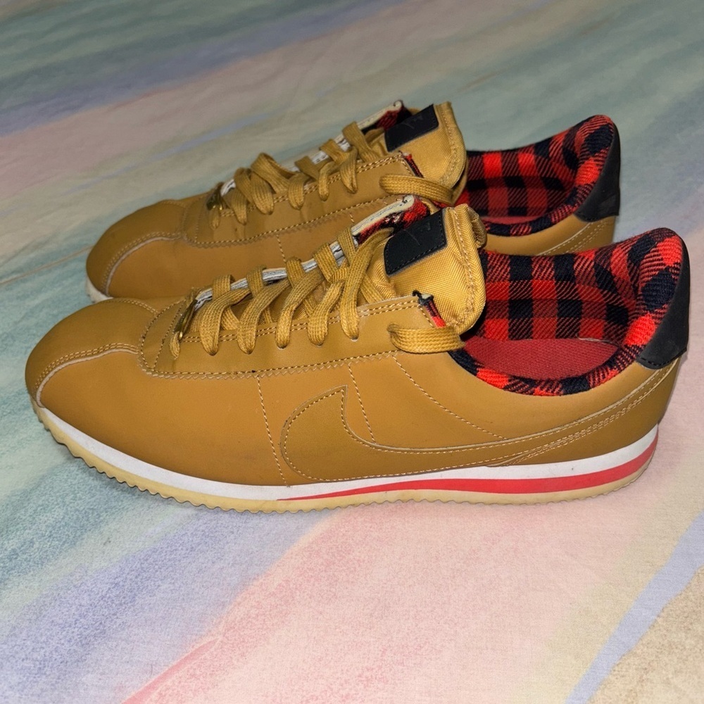 Nike Cortez basic premium classic 72 sneakers size 10.5 men Wheat PLAID - Picture 1 of 9